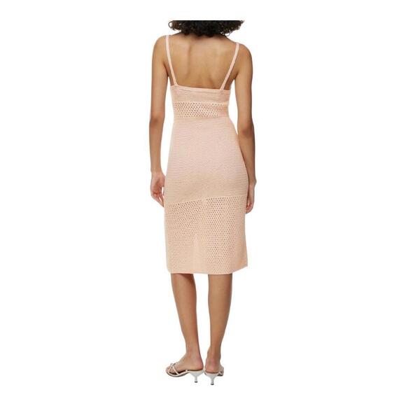 ARITZIA Wilfred Evie Crochet Midi Dress Seashell Pink Size M - Picture 2 of 9